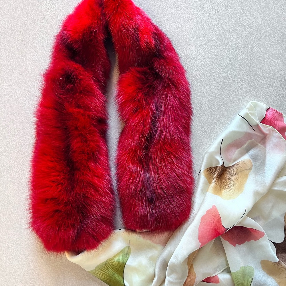 Fur( sable scarf with silk)